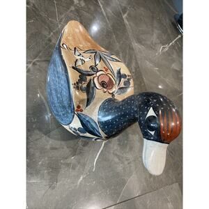 TONALA POTTERY Large Goose Duck Bird JAL Mexico Folk Art